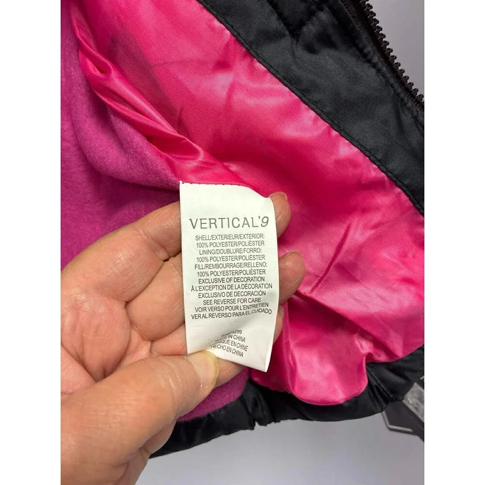 Vertical 9 Girls Winter Jacket Size 2 Hood Brand New With tags-Black Fuchsia‎